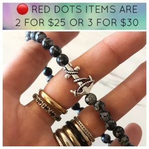 🔴SALE ! Men or women obsidian beads anchor charm